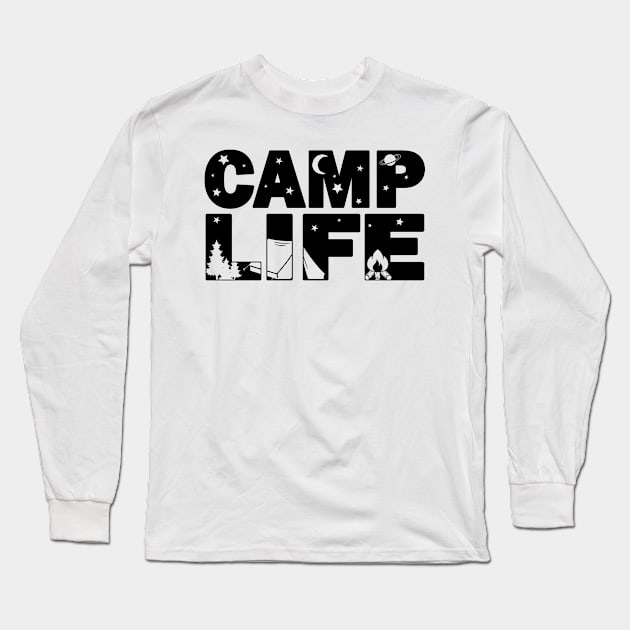 Camp Life Long Sleeve T-Shirt by Polahcrea